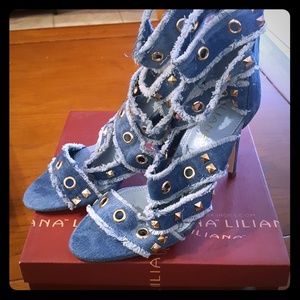 Denim heels